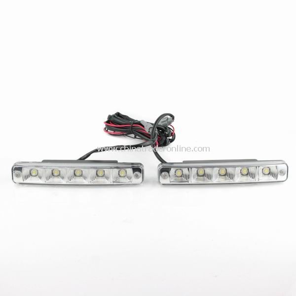 2Pcs Car Stylish 5LED Daytime Running Lights Super White