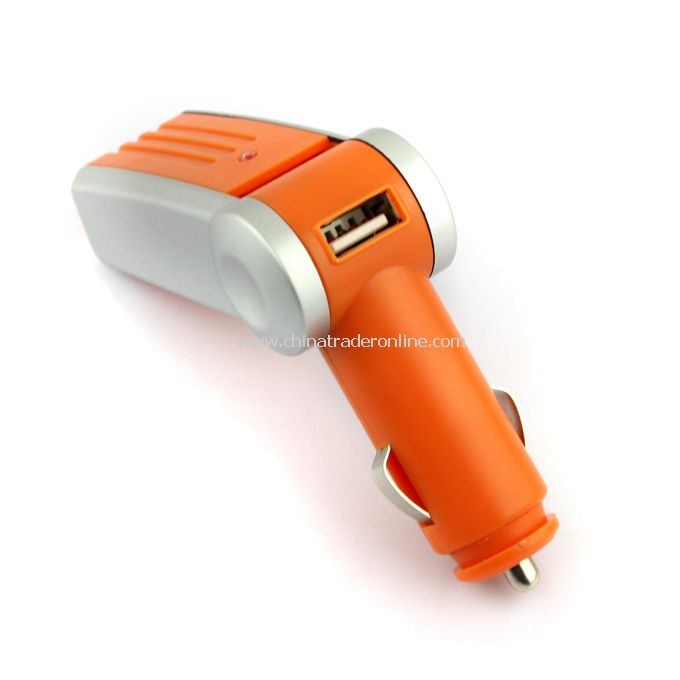 Rotatable Air Purifier Cleaner USB 2.0 Port Car Charger Orange