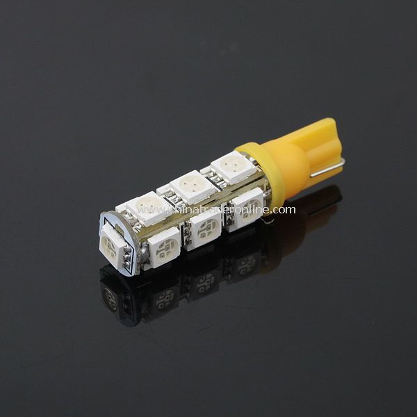 T10 5050 Bulb Wedge Car 13-LED SMD Yellow Light New from China