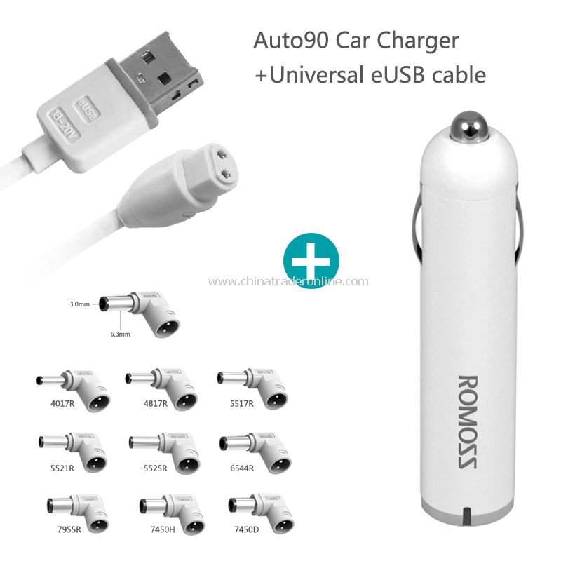 Romoss Universal Portable USB Car Charger for all models Notebook Laptop HP DELL Compaq IBM etc from China