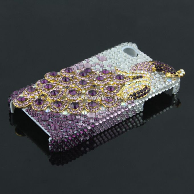 3D Peacock Rhinestone Case Cover Protector for Apple iPhone 4G 4S New from China