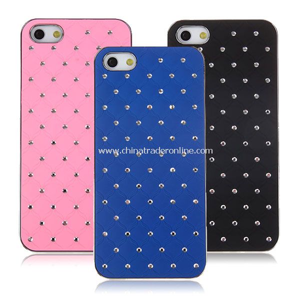 Cool Imitation Diamonds Electroplating Edge Plastic Hard Case for iPhone 5