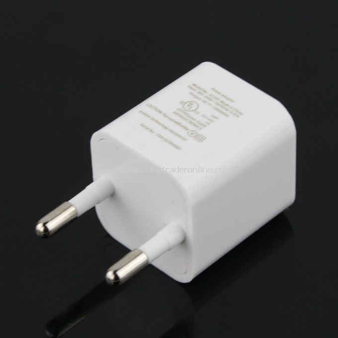 EU AC to USB Power Charger Adapter Plug for iPod iPhone White