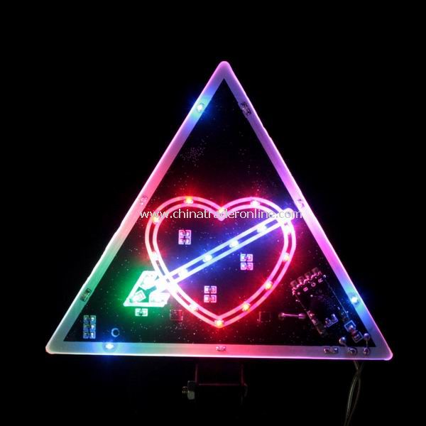 Triangle Heart Arrow Pattern LED Colorful Car Warning Light New
