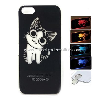 Cat Style Flasher LED Color Changed Protector Case for iPhone 5 (Flash While Calling or Called) from China