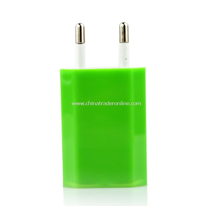 EU AC to USB Power Charger Adapter Plug for iPod iPhone Green