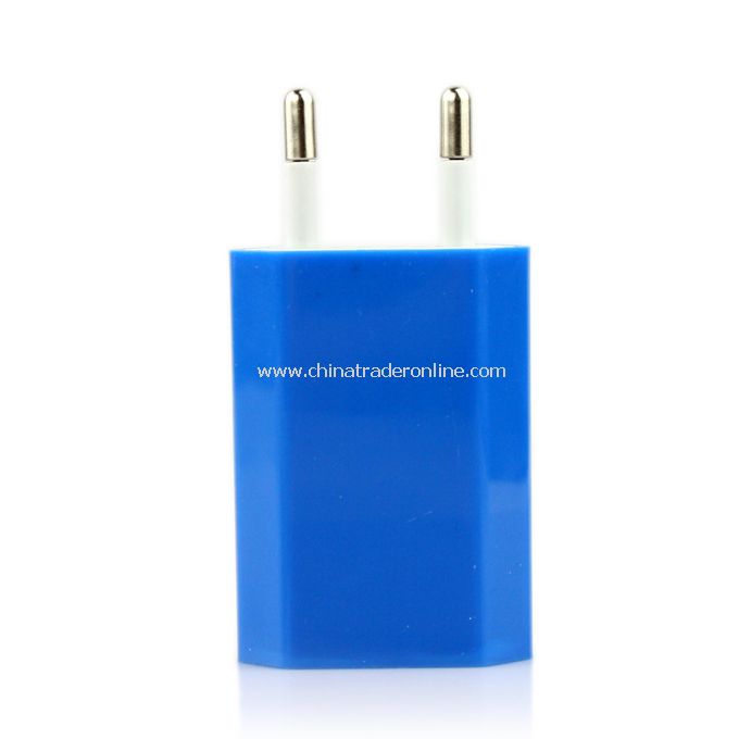 EU AC to USB Power Charger Adapter Plug for iPod iPhone Lake Blue