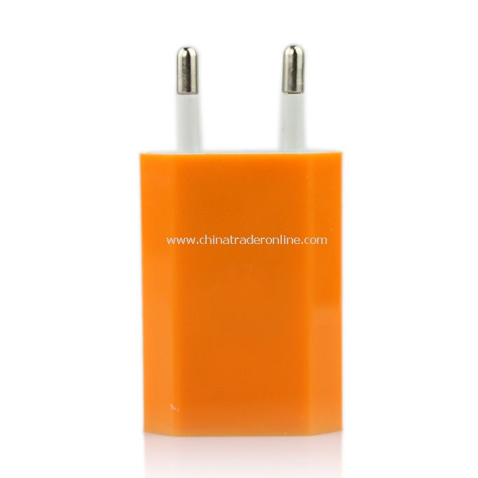 EU AC to USB Power Charger Adapter Plug for iPod iPhone Orange