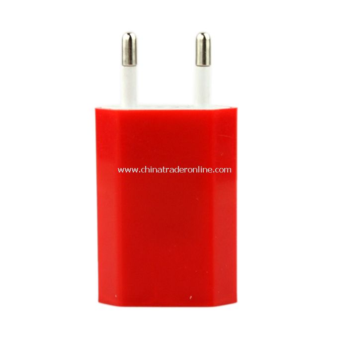 EU AC to USB Power Charger Adapter Plug for iPod iPhone Red from China