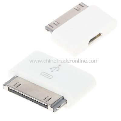 Micro USB Adapter to 30-Pin Dock Connector for iPhone Series -White