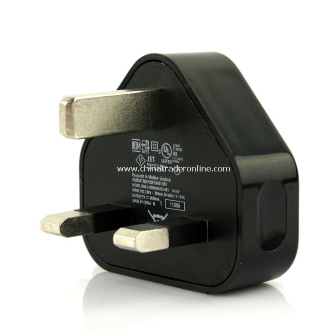 UK AC to USB Power Charger Adapter Plug for iPod iPhone Black