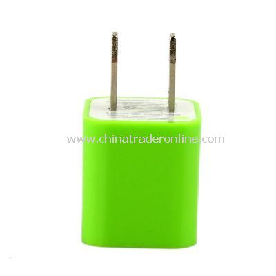 US AC to USB Power Charger Adapter Plug for iPod iPhone Green