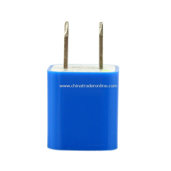 US AC to USB Power Charger Adapter Plug for iPod iPhone Lake Blue
