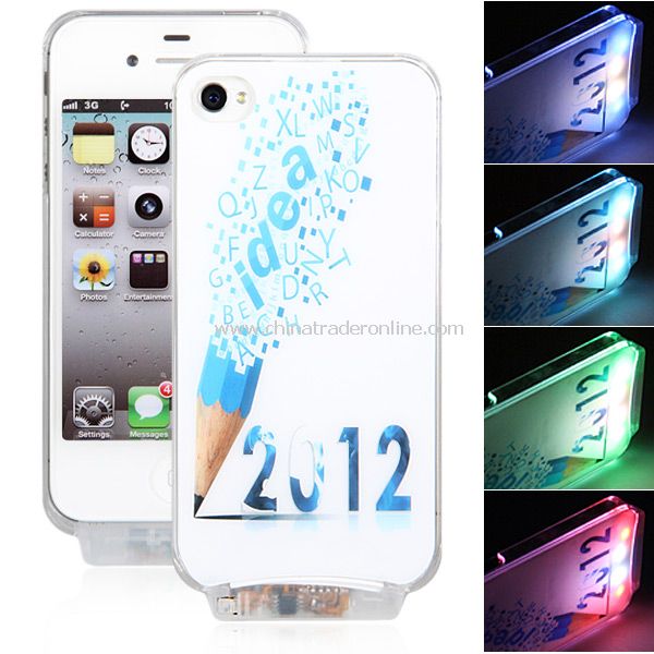 2013 Pattern Flasher LED Color Changed Case for iPhone 4/4S