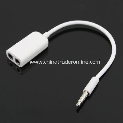 3.5mm Male to Dual Female Audio Split Adapter White from China