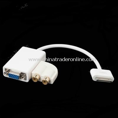 Dock Connector to VGA Adapter Audio output for iPad 1 2 iPhone 3GS 4 4G 4S from China