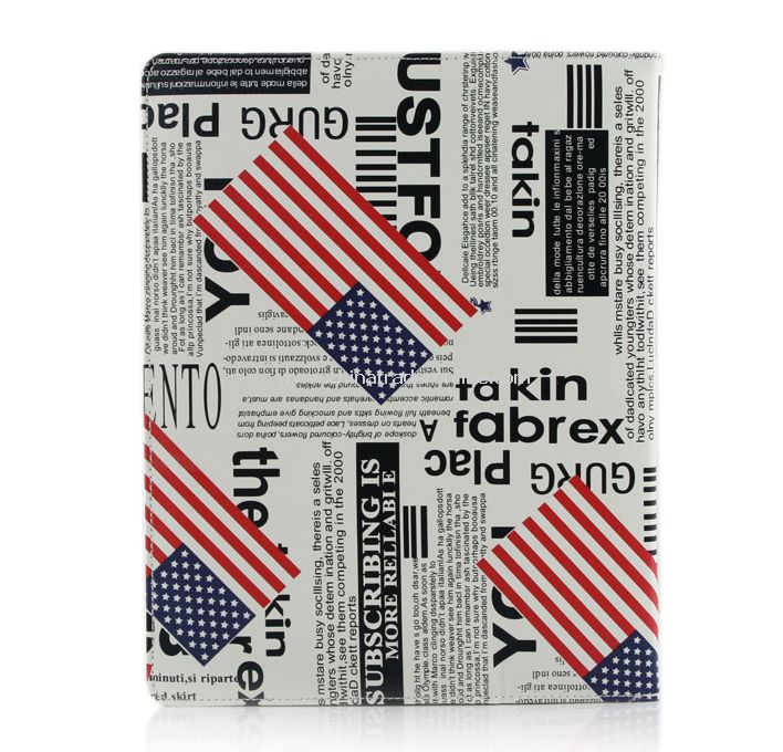 New USA Flag Pattern Folio Magnetic Smart Leather Case Cover for iPad 2 from China