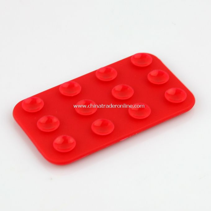 Red Soft Silicone Rectangle Double Side Mobile Sucker New from China