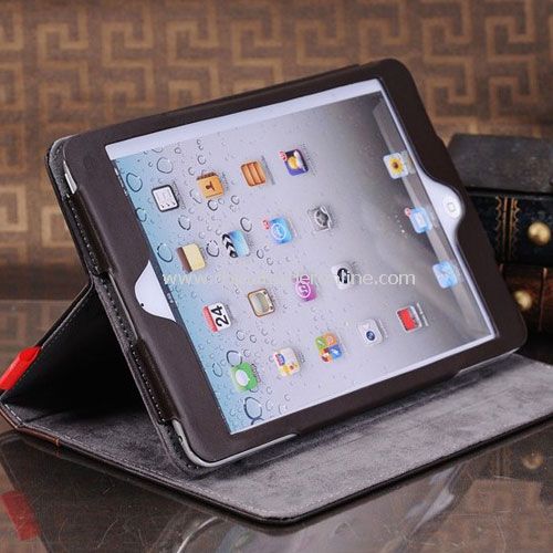 Vintage Leather Case with Stand for iPad Mini Brown from China