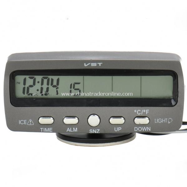 9.6  LCD Car Indoor/Outdoor Digital Temperature w/ Clock - Grey (2 x LR44 / DC 9~16V) from China