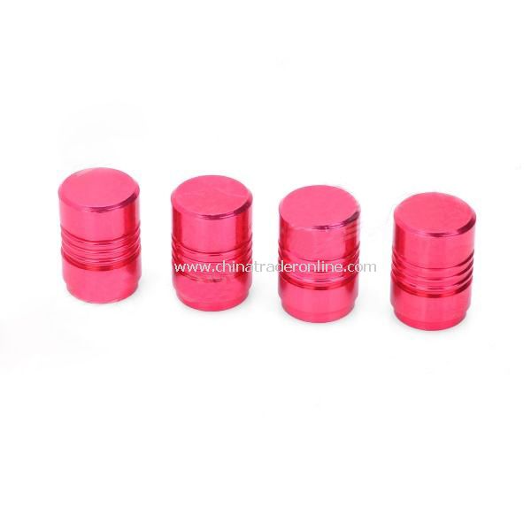 Aluminum Alloy Bike Bicycle Tyre Tire Valve Caps - Deep Pink (4-Piece)