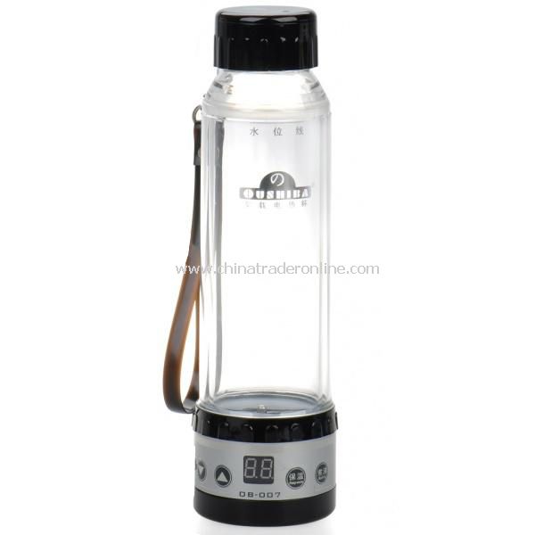 Car Cigarette Lighter Powered Electric Water Heater Bottle - Black (280ml / DC 12~24V)