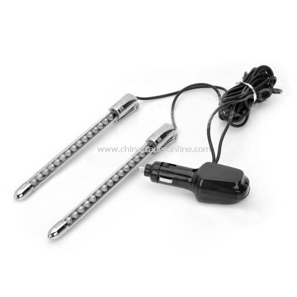 Decorative Car Cigarette Powered 30-LED Blue Light Sound Control Music Light - Silver (DC 12V) from China