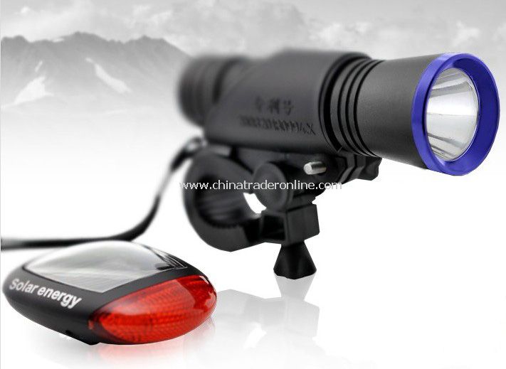 LED Bicycle Light Set with Solar Rear Light