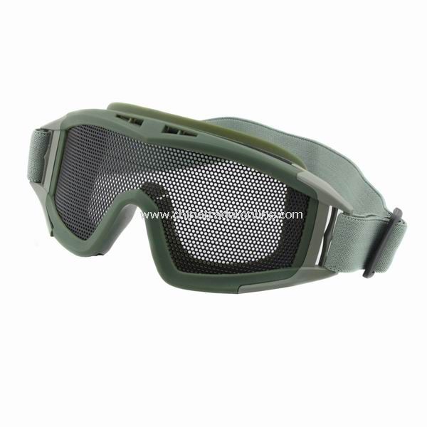 Unique Steel Mesh Protective Goggles Mask Army Green from China