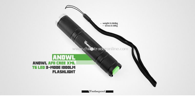 ANOWL AF11 CREE XM-L T6 LED Flashlight 3-mode 1X18650 from China