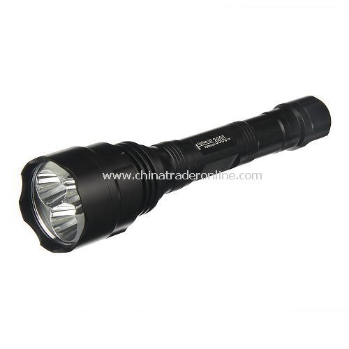 High Power 1-mode 3800 Lumens Aluminum 3X CREE XM-L T6 LED 1-Mode Flashlight Torch 2x18650 from China