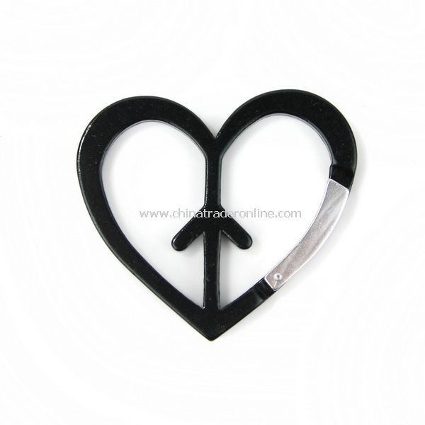 Multifunctional Dog Heart Arrow Shaped Carabiner Black