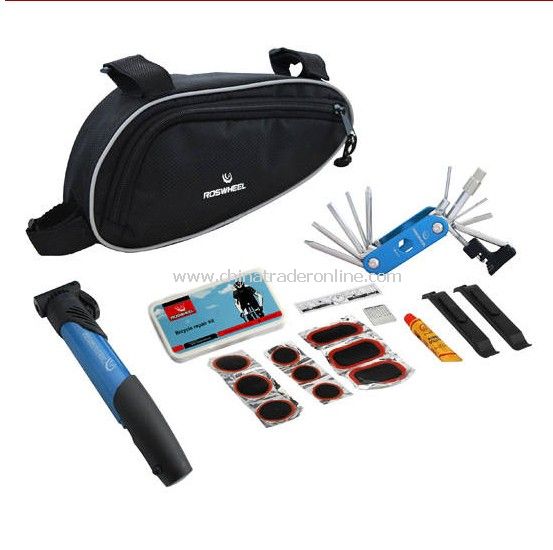 Bike Bicycle Cycling Tire Tyre Multi-use Repair Tools Pump Kits Bag Glue Patch from China