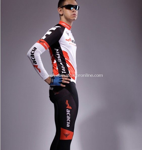 Mens Long-Sleeve Cycling Top Bike Clothing Jersey suits set