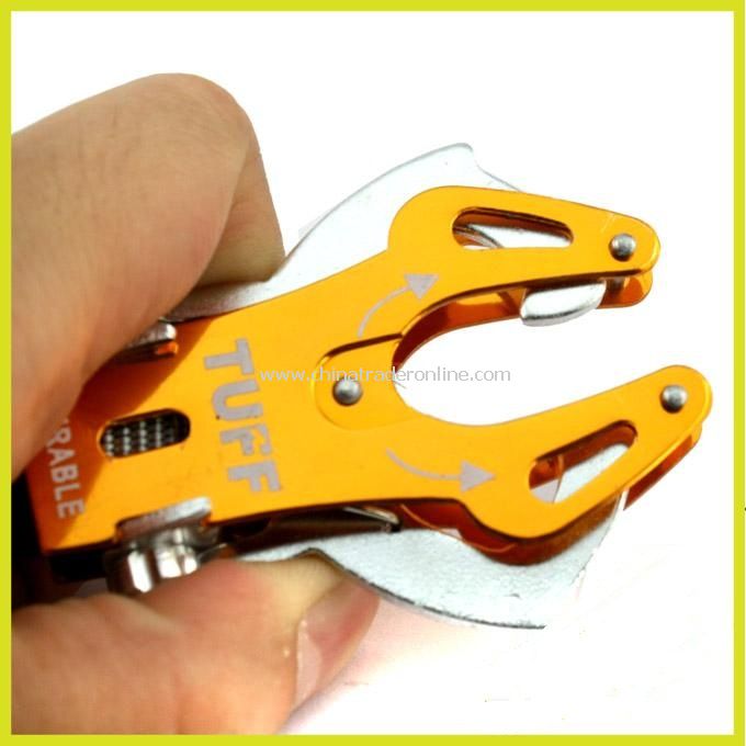 Pliers Style Aluminium Alloy Carabiner Clip Climb Hook Lock With Double Keyrings For Outdoors from China