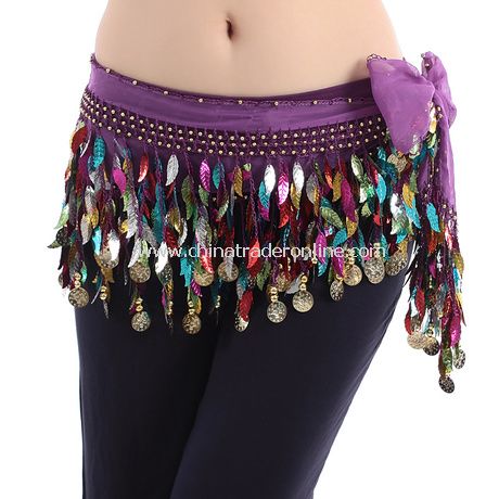 Chiffon Coin Sequin Belly Dance Waist Chain Belt from China