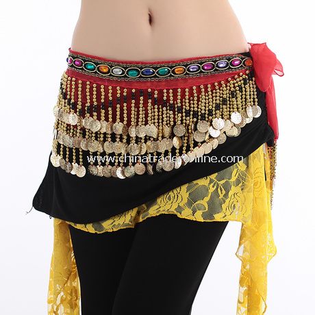 Fashion Gemstone Beading Sequin Belly Dance Waist Chain Belt from China