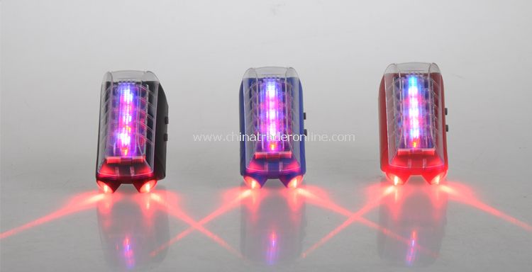 Blue Ultra Bright 6 LED LASER BIKE REAR SAFETY TAIL LIGHT w. Rechargeable Battery