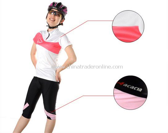 women Cycling Bicycle Suit Bike Racing Clothing Jersey+Shorts pink from China