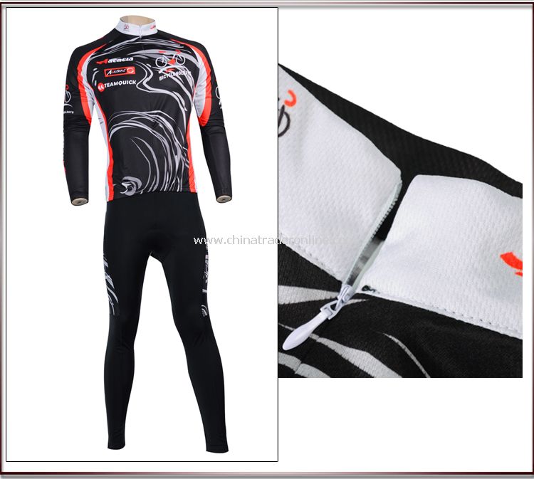 Mens Team Bicycle Cycling Suit Long Sleeves Jersey Bike Racing Sport Suit Sets