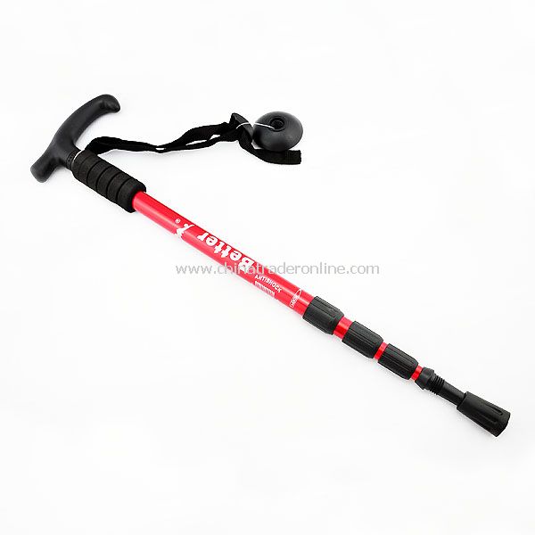 Aluminium LED Hiking Walking Trekking Stick Alpenstock Red