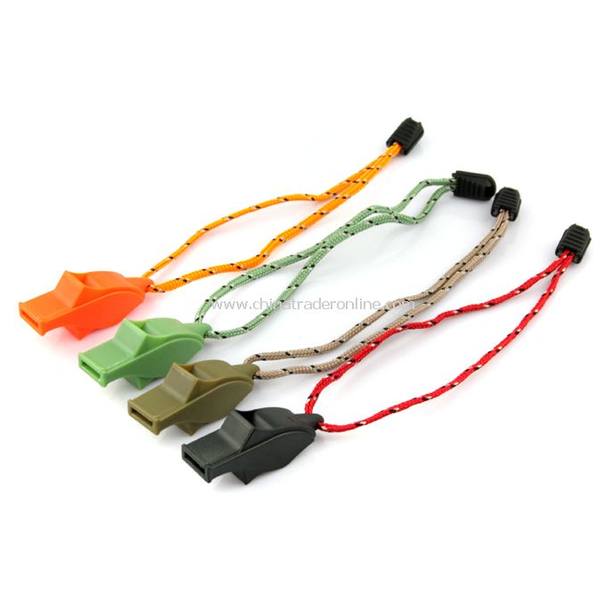 Dolphin Shape Plastic Whistle & Lanyard Emergency Survival New from China