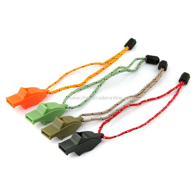 Dolphin Shape Plastic Whistle & Lanyard Emergency Survival New