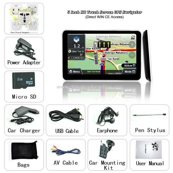 5 Inch HD Touch Screen GPS Navigator (Direct WIN CE Access)