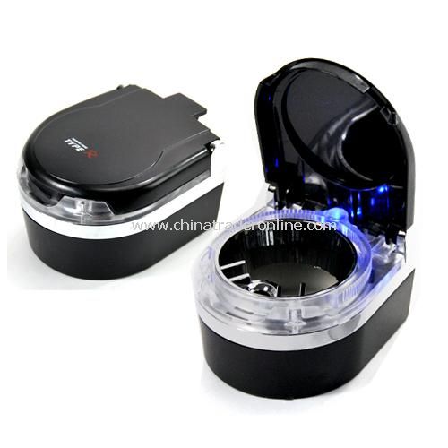 Car with LED lights blue ashtray Mini Ashtray black