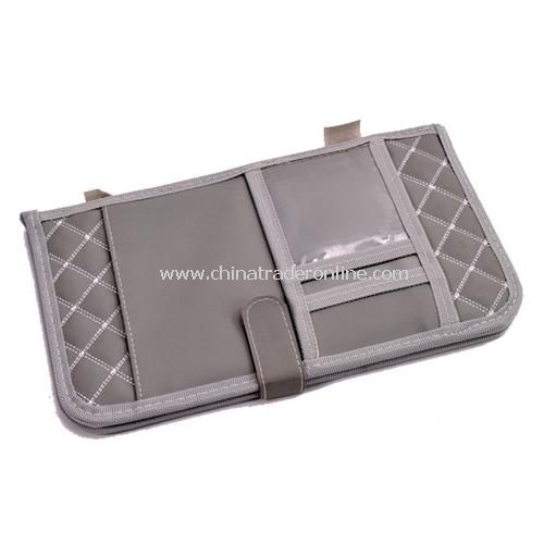 folding utility vehicle CD folder visor pouch storge gray from China