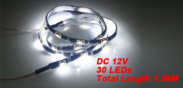 Car Auto Ornament Cold White Flexible 30 SMD LED Strip Light Lamp 60cm