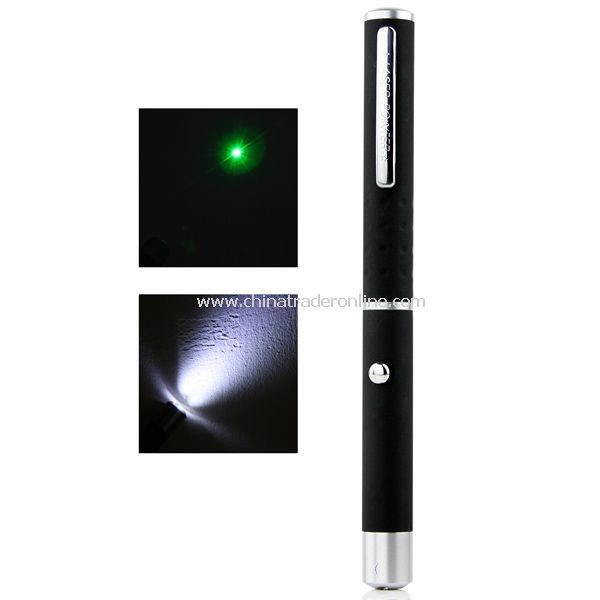 High Power Green Laser Pointer Pen and WHITE LED Flashlight