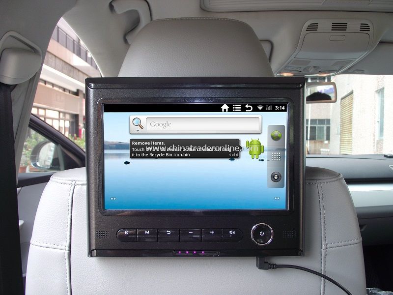 9inch Android System Car Headrest Tablet PC+Wifi Internet+FM Transmitter from China