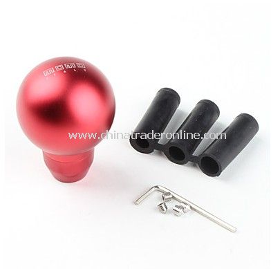 Round Stylish Aluminum Alloy Car Gear Shift Stick Knob - Red